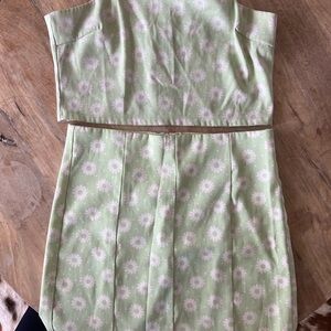 Altar'd State Green Floral Crop Top